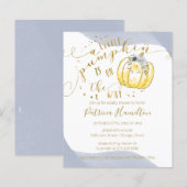 Een kleine pompoen budget babyshower uitnodiging (Voorkant / Achterkant)