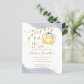 Een kleine pompoen budget babyshower uitnodiging (Staand voorkant)
