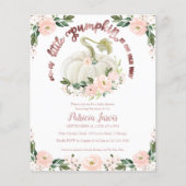 Een kleine pompoen budget babyshower uitnodiging (Voorkant)