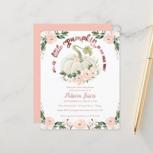 Een kleine pompoen budget babyshower uitnodiging