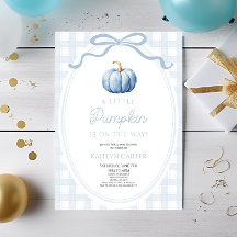 Een Kleine Pompoen Chic Blauwe Herfst Baby Borrel