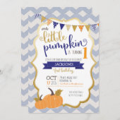 Een kleine pompoen eerste verjaardag uitnodiging (Voorkant / Achterkant)