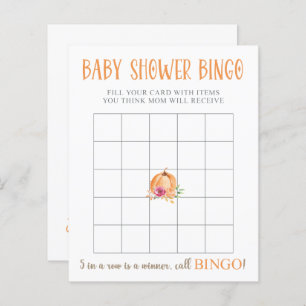 Een kleine pompoen Floral Baby shower Bingo Game