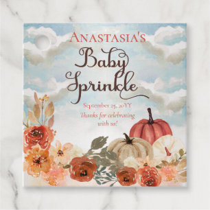 Een kleine pompoen   Floral Girl Baby Spinkle Bedankjes Labels