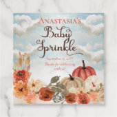 Een kleine pompoen | Floral Girl Baby Spinkle Bedankjes Labels (Voorkant)