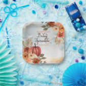 Een kleine pompoen | Floral Girl Baby Sprinkle Papieren Bordje (Feest)