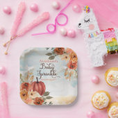 Een kleine pompoen | Floral Girl Baby Sprinkle Papieren Bordje (Feest)