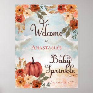 Een kleine pompoen Floral Girl Baby Sprinkle Welko Poster