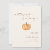 Een kleine pompoen Genderneutrale Herfst Baby show Kaart (Voorkant)