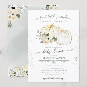 Een kleine pompoen Genderneutrale Herfst Baby show Kaart