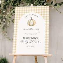 Een kleine Pompoen Gingham Baby Shower