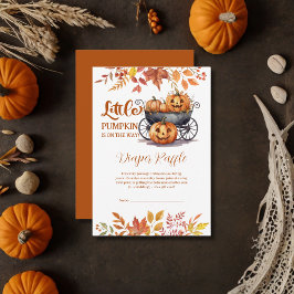 Een Kleine Pompoen Halloween Herfst Baby Shower Informatiekaartje