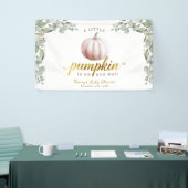 Een Kleine Pompoen Herfst Baby Shower Achtergrond  Spandoek (Beurs)