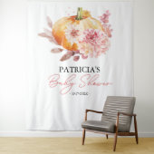 Een kleine pompoen Herfst Baby shower achtergrond Wandkleed (In situ)