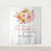 Een kleine pompoen Herfst Baby shower achtergrond Wandkleed (Voorkant)
