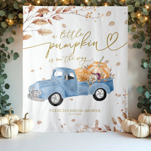 Een Kleine Pompoen Herfst Baby Shower Achtergrond Wandkleed