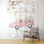 Een kleine pompoen Herfst Baby shower achtergrond Wandkleed (In situ)