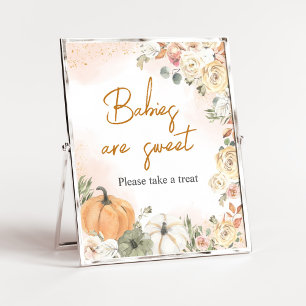 Een kleine pompoen Herfst Baby shower Baby's zijn  Poster