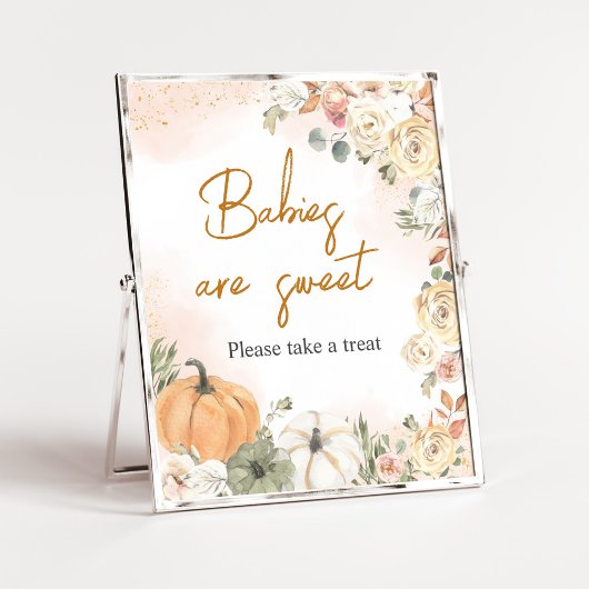 Een kleine pompoen Herfst Baby shower Baby's zijn  Poster