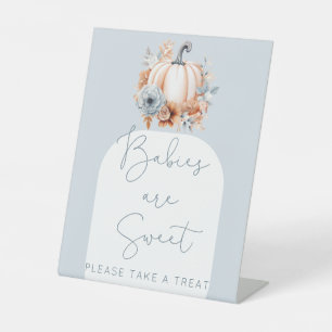 Een kleine pompoen Herfst Baby shower Baby's zijn  Reclamebord Met Voetstuk