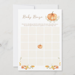 Een kleine pompoen Herfst   Baby shower Bingo Kaar Kaart