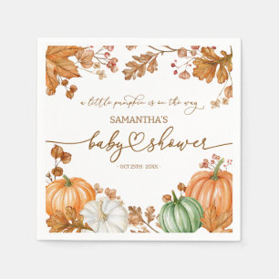Een Kleine Pompoen Herfst Baby Shower Bladeren & P Servet