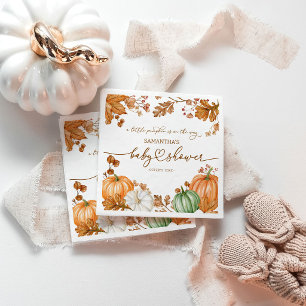 Een Kleine Pompoen Herfst Baby Shower Bladeren & P Servet