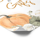 Een kleine pompoen Herfst Baby shower boeken en ge Poster (Hoek)