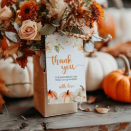 Een Kleine Pompoen Herfst Baby Shower Cadeaulabel