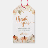 Een Kleine Pompoen Herfst Baby Shower Cadeaulabel (Voorkant)