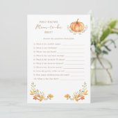 Een kleine pompoen Herfst | Baby shower Game Kaart (Staand voorkant)