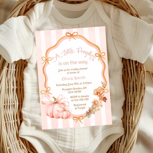 Een Kleine Pompoen Herfst Baby Shower Kaart
