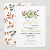 Een Kleine Pompoen Herfst Baby Shower Kaart (Voorkant / Achterkant)