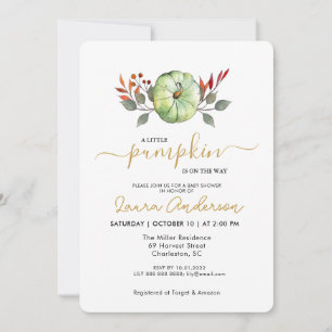 Een Kleine Pompoen Herfst Baby Shower   Kaart