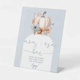 Een kleine pompoen Herfst Baby shower Mom-osa Bar Reclamebord Met Voetstuk
