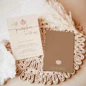 Een kleine pompoen Herfst Baby shower, roze baby m Kaart