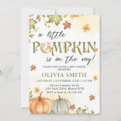 Een kleine pompoen herfst Baby shower uitnodiging (Voorkant)