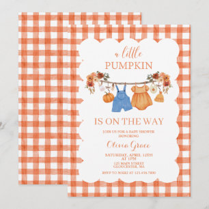 Een Kleine Pompoen Herfst Baby Shower Uitnodiging