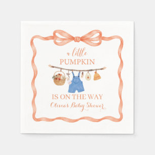 Een Kleine Pompoen Herfst Baby Shower Uitnodiging Servet