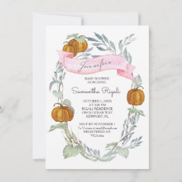Een Kleine Pompoen Herfst Bladeren Baby Shower In Kaart
