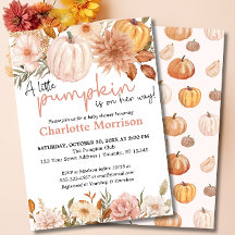 Een Kleine Pompoen Herfst Bloemige Baby Shower In