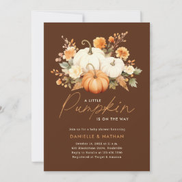 Een Kleine Pompoen Herfst Bloemige Baby Shower Kaart