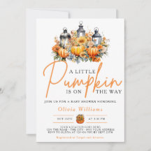 Een Kleine Pompoen Herfst Bloemige Baby Shower