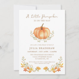 Een kleine pompoen Herfst | Genderneutraal Baby sh Kaart
