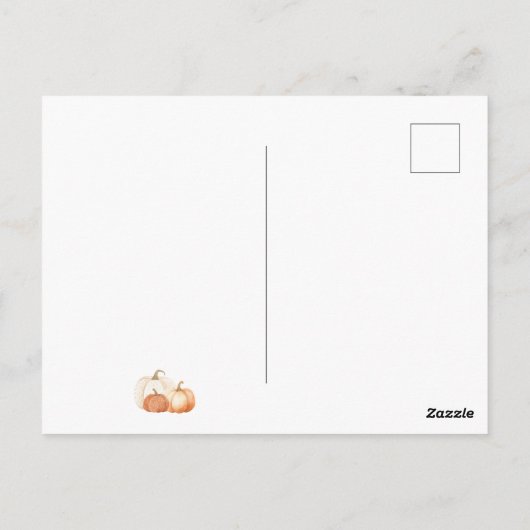 Een Kleine Pompoen Herfst Geslacht Neutrale Baby S Briefkaart (Achterkant)