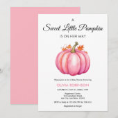 Een kleine pompoen Herfst Herfst Roze Meisje Baby  Kaart (Voorkant / Achterkant)