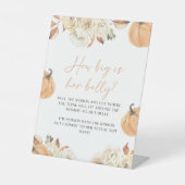 Een kleine pompoen Herfst hoe groot is haar buik s Reclamebord Met Voetstuk (Voorkant)