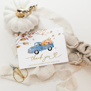 Een Kleine Pompoen Herfst Jongen Baby Shower Bedan Kaart