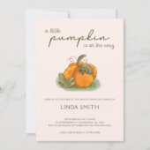 Een kleine pompoen Herfst meisje Baby shower Kaart (Voorkant)