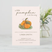 Een kleine pompoen Herfst meisje Baby shower Kaart (Staand voorkant)